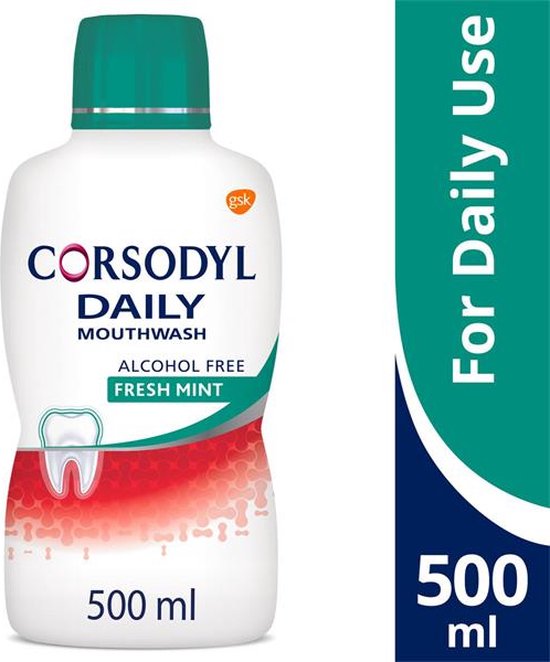 Corsodyl Gum Care mondspoeling - dagelijks alcoholvrij fresh mint - 500 ml