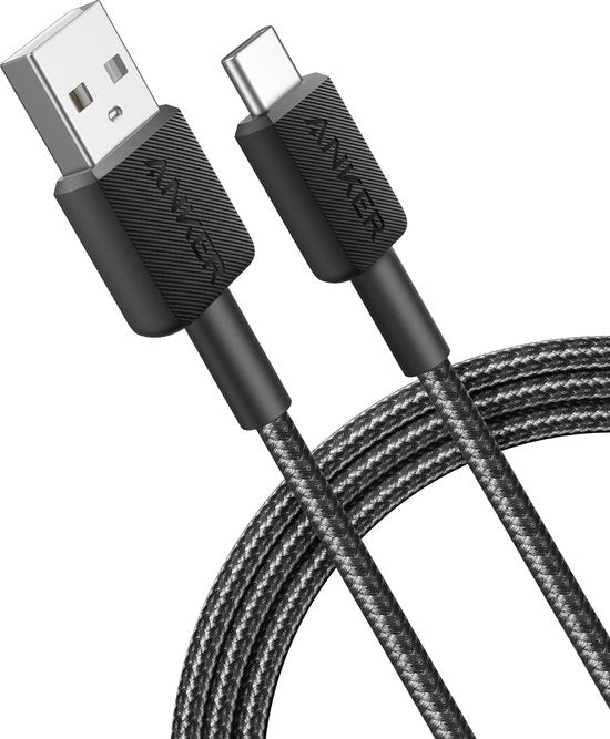 Anker 322 USB Cable - Braided USB-A to USB-C 1.8m - Black