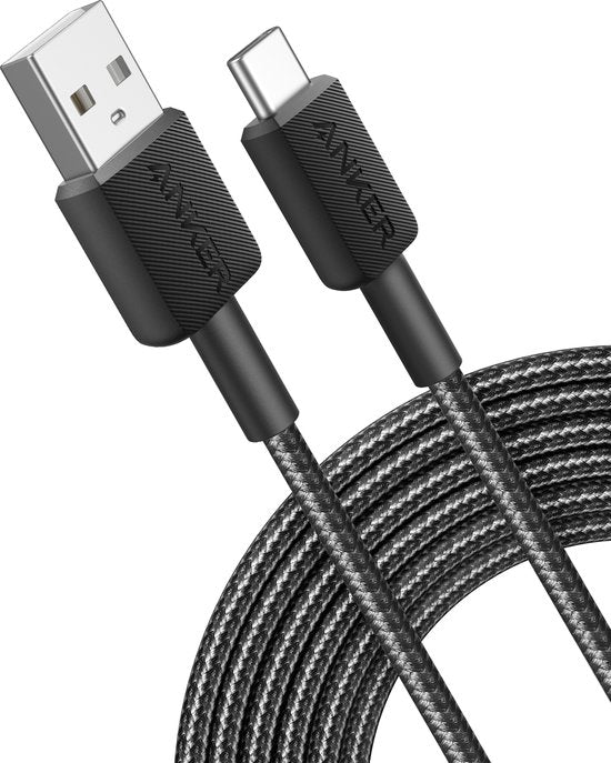 Anker 322 USB Cable - Braided USB-A to USB-C 1.8m - Black