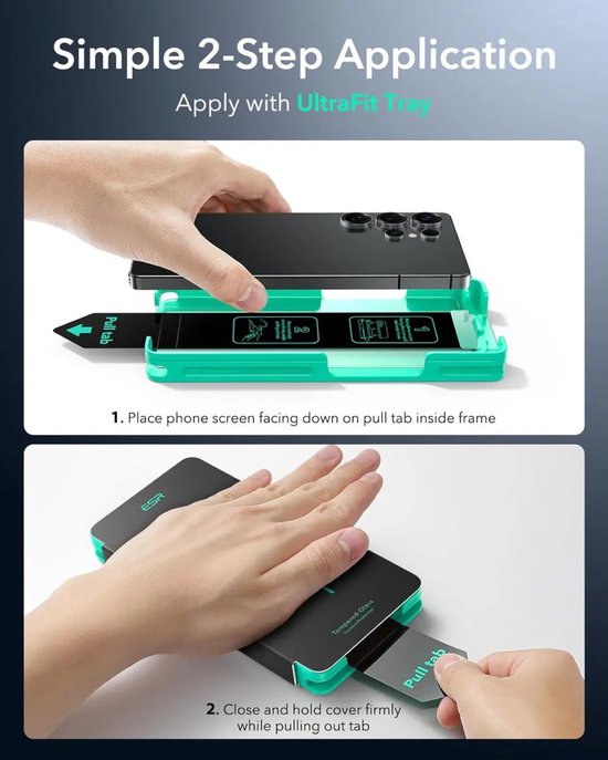 ESR screenprotector voor Samsung Galaxy S25 Ultra - tempered glass set van 2 - montageframe