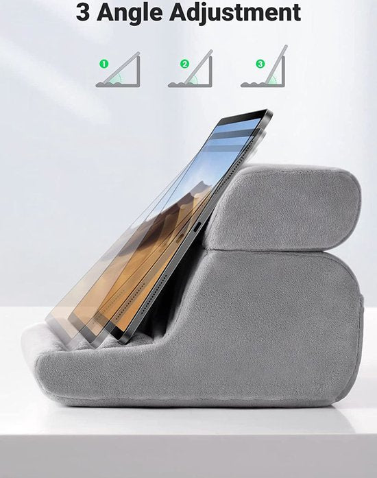 UGREEN Universele Opvouwbare Standaard voor Telefoon/Tablet/iPad/E-reader van 4.7 tot 12.9 Inch - Verstelbare Kussenhouder voor Smartphones - Tablet houder kussen - Ideaal voor op schoot - Grijs