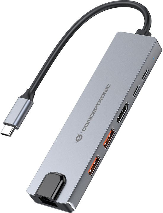 Conceptronic DONN29G laptop dock - USB 3,2 Gen 2 Type-C - Grijs