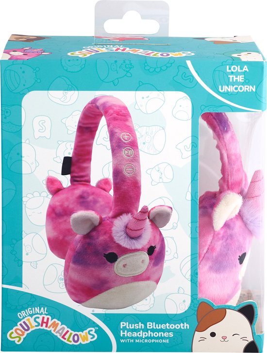 Squishmallows Wireless Kids Headphones - Lola Plush Microphone