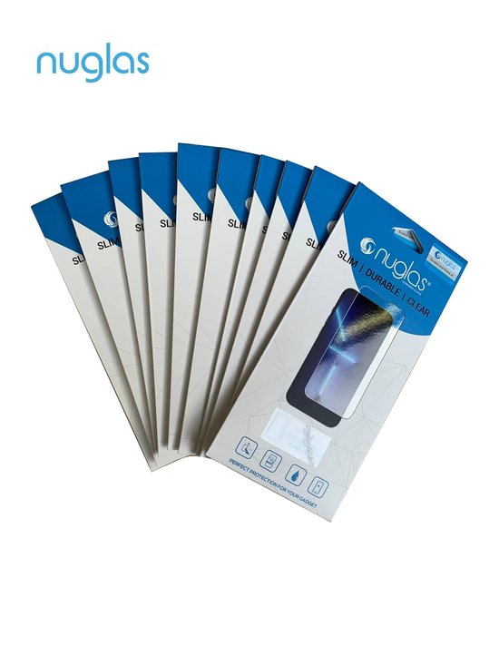 NuGlas 10 Screenprotectors Voor iPhone 12 Mini - Tempered Glass 2.5D - Voordeel Pak