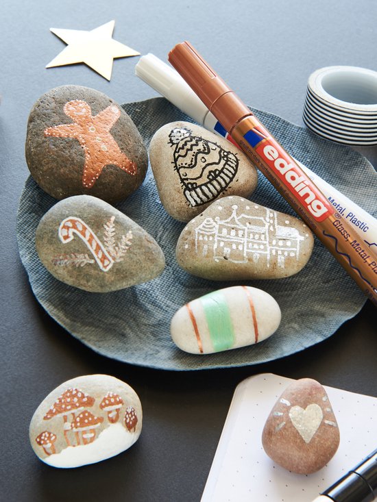 Edding 751/2 paint marker set of 2 - bullet nib 1-2 mm - permanent - Gold, silver