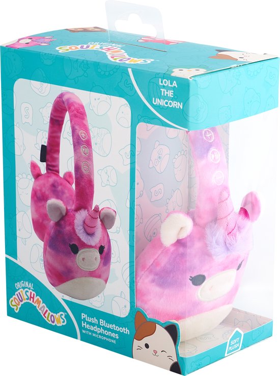 Squishmallows Wireless Kids Headphones - Lola Plush Microphone