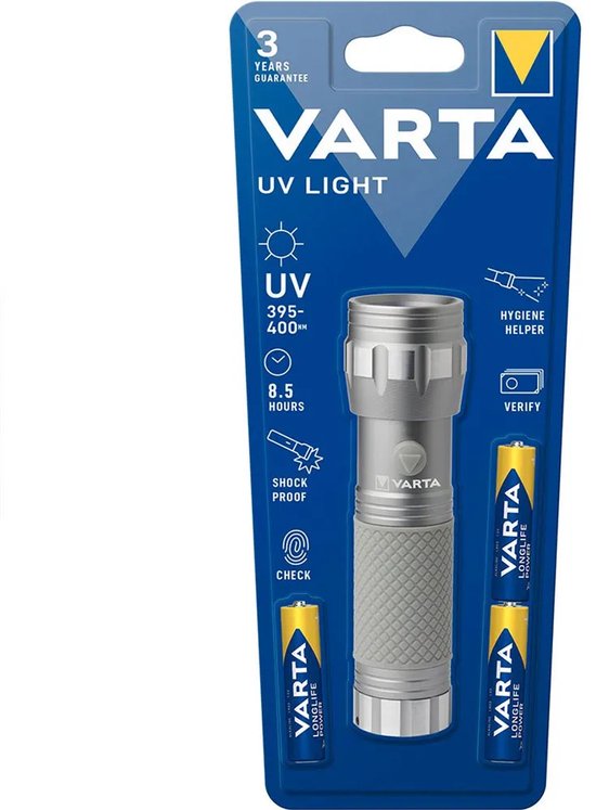 Varta flashlight - UV lamp aluminum - Grey