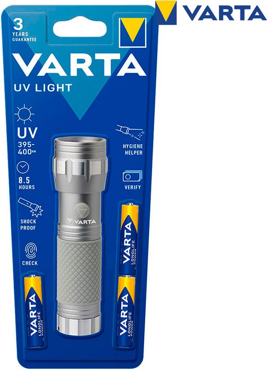 Varta flashlight - UV lamp aluminum - Grey