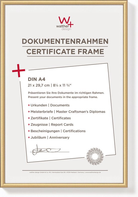 Walther New Lifestyle fotolijst - kunststof 21×29,7 cm DIN A4 - Goud