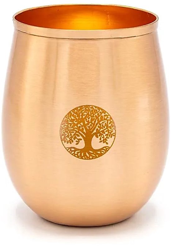 Koperen drinkbeker - Levensboom - 350 ml