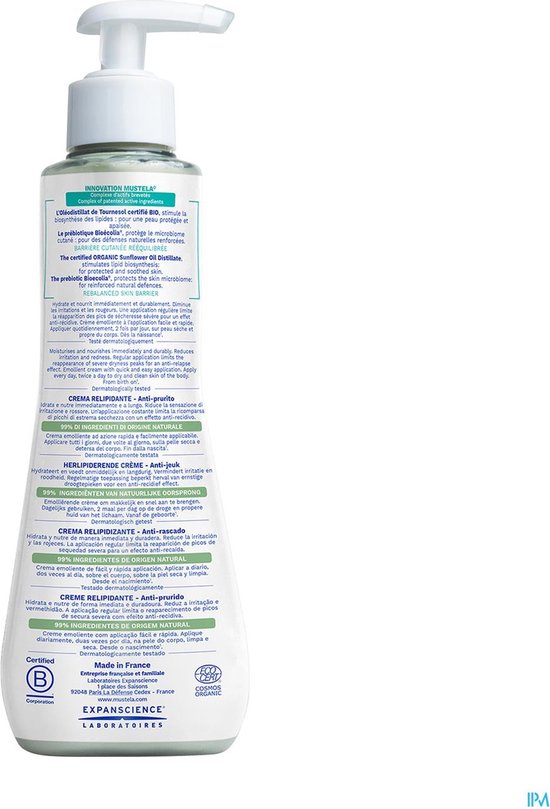 Mustela Stelatopia+ Lipid-replenishing Cream - Anti-itching - 300 ml