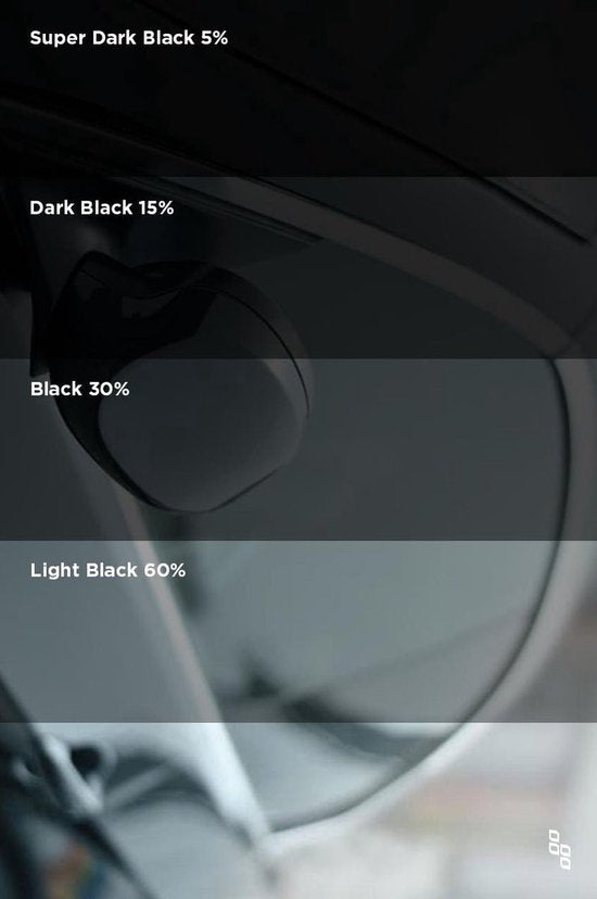 Car window film set - 60% - 0.75×3 m - Black