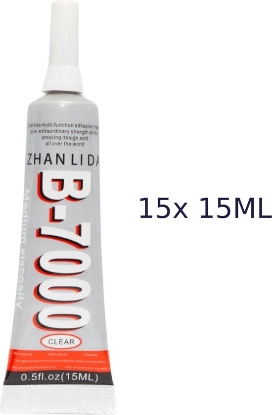 B7000 Glue - Smartphone/Tablet Repair - Transparent - 15ml - Set of 15