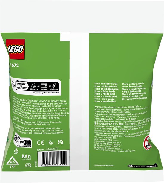 LEGO Minecraft Steve en babypanda - polybag 30672