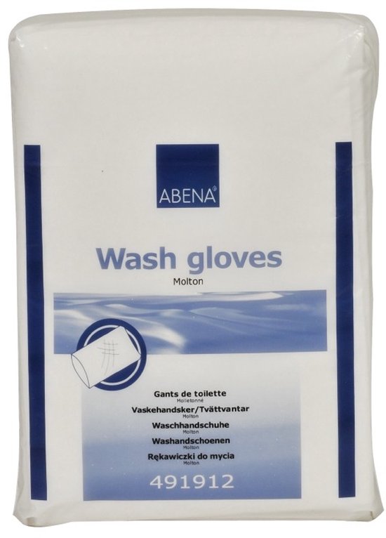 ABENA molton wegwerp washandjes - hygiënisch eenmalig gebruik - 50 stuks