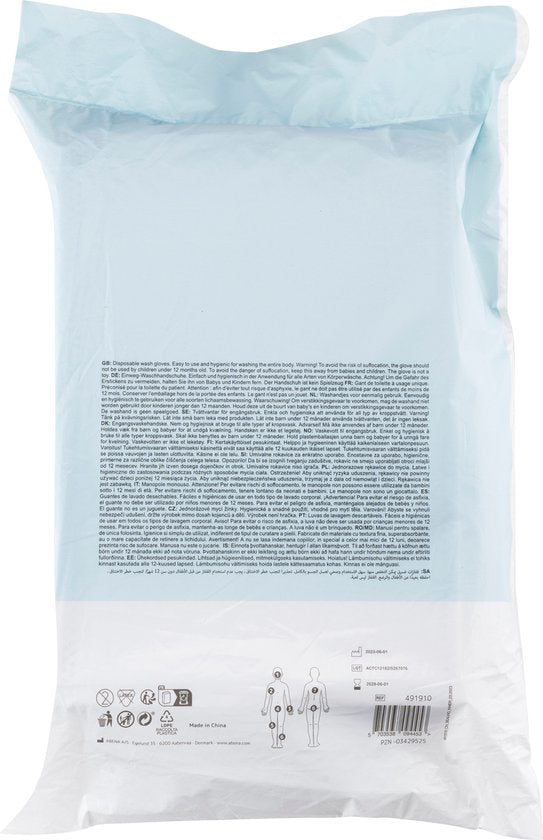 ABENA molton wegwerp washandjes - hygiënisch eenmalig gebruik - 50 stuks