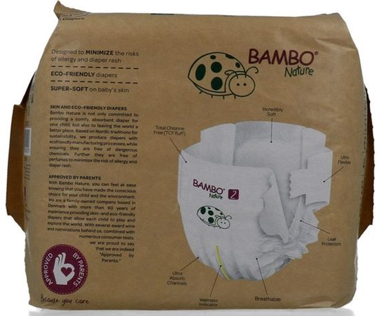 Bambo Nature luiers - maat 2 S - 3-6 kg - 30 stuks