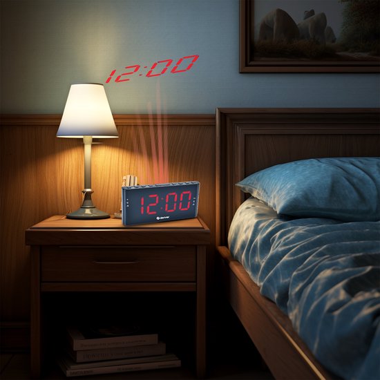 Denver wekkerradio - CPR710 - projectie - FM radio - dubbel alarm - Zwart