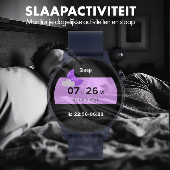 Denver SWC338BU smartwatch - Android iOS belfunctie - hartslagmeter saturatiemeter slaapmonitor - Blauw
