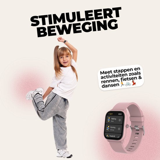 Denver smartwatch kinderen - bellen/sms/whatsapp - Android & iOS - stappenteller - hartslag- en bloeddrukmeter - SWK120RO