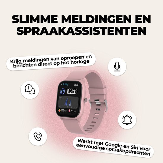 Denver smartwatch kinderen - bellen/sms/whatsapp - Android & iOS - stappenteller - hartslag- en bloeddrukmeter - SWK120RO