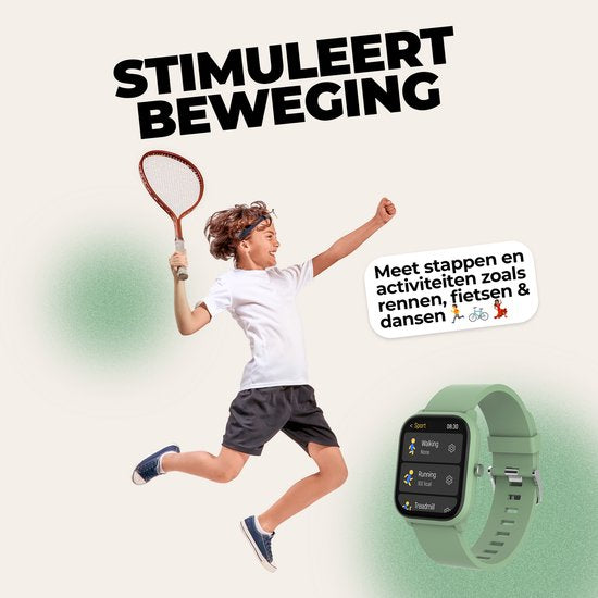 Denver smartwatch kinderen - bellen/sms/whatsapp - Android & iOS - stappenteller - hartslag- en bloeddrukmeter - SWK120GN