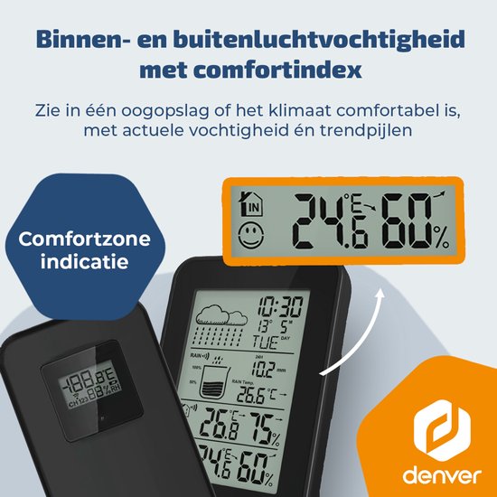 Denver weerstation WSR560 - binnen & buiten - hygrometer - regenmeter - temperatuur