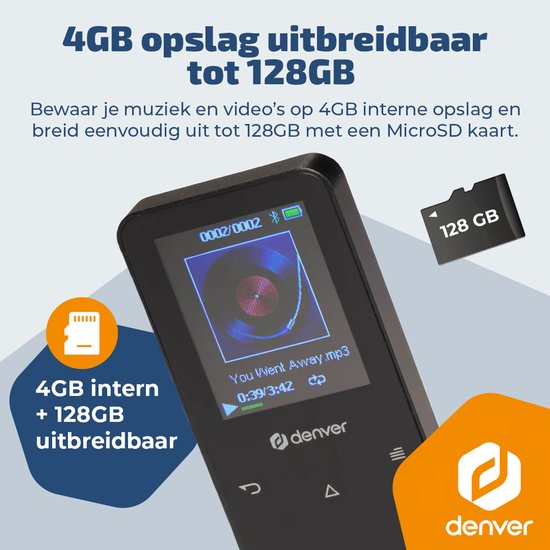 Denver MP-1830B MP4 mediaspeler - Zwart