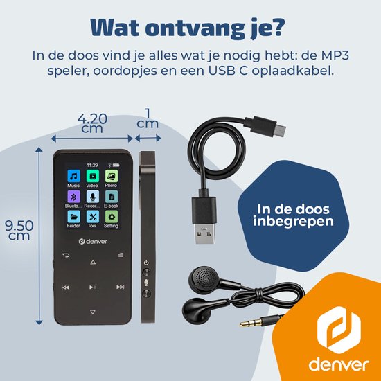 Denver MP-1830B MP4 mediaspeler - Zwart