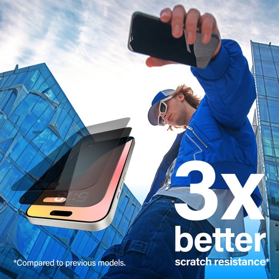 PanzerGlass iPhone 16 Pro Max screenprotector - Ultra-Wide Fit Privacy case friendly - Zwart