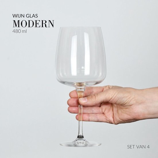 Krosno witte wijnglazen set van 4 - loodvrij kristalglas - vaatwasmachinebestendig - 480 ml