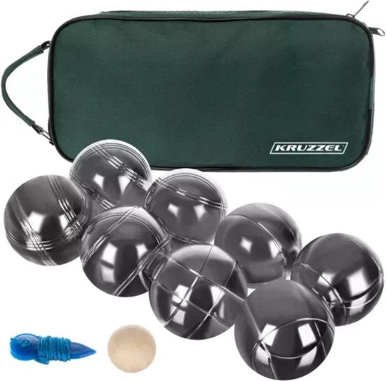 Kruzzel jeu de boules set van 8 - chromen kogels met draagtas