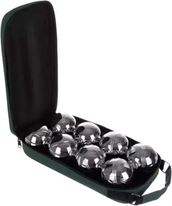 Kruzzel jeu de boules set van 8 - chromen kogels met draagtas