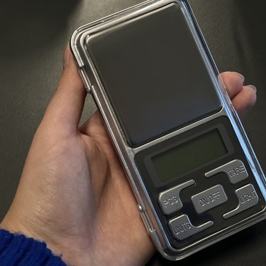 Ruhhy precisieweegschaal - 0,1-500 gram - compact - inclusief batterijen - Zilver
