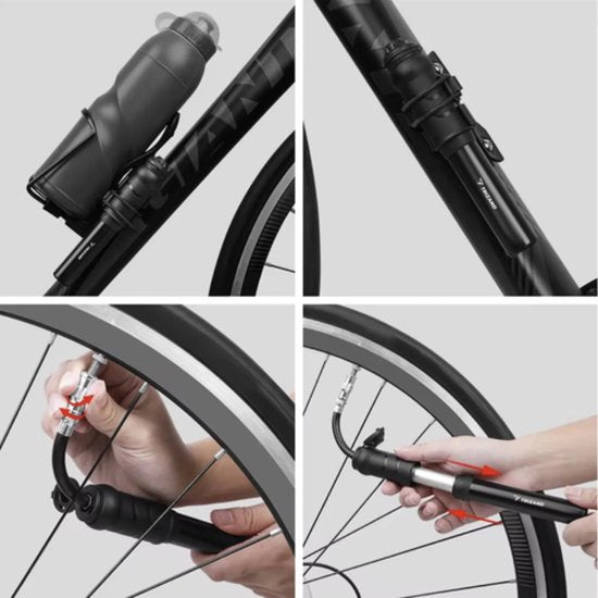 Trizand fietspomp - aluminium 7 bar - framehouder