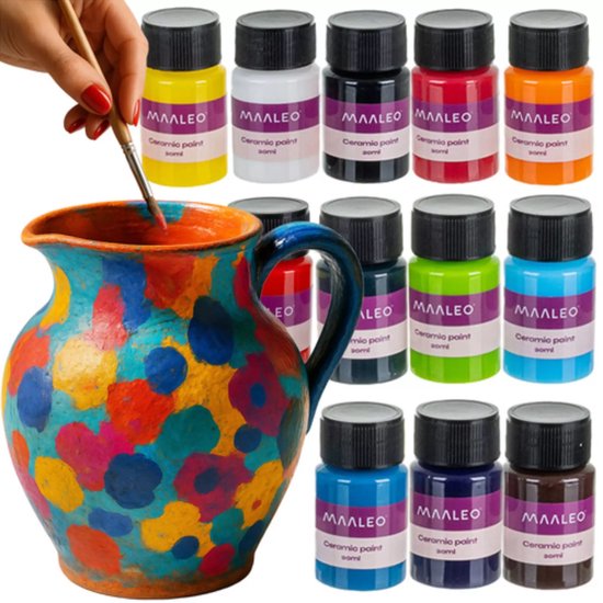 Maaleo glas- en keramiekverfset - 12×20 ml - ovenbestendig