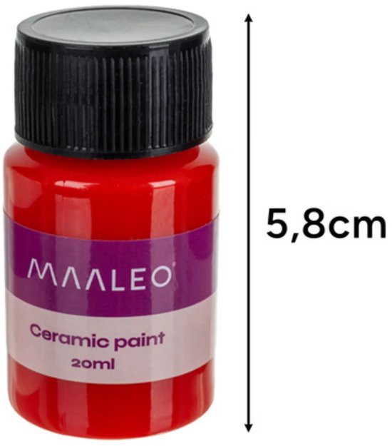 Maaleo glas- en keramiekverfset - 12×20 ml - ovenbestendig