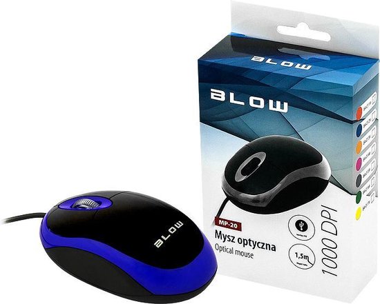 Prolech bedrade muis - optisch USB 100 DPI - Blauw