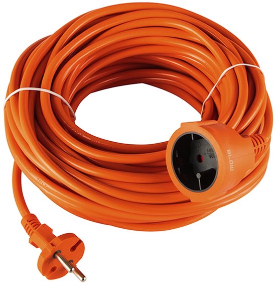 BLOW tuinverlengkabel - 2×1,5 mm² PVC H05VV-F - niet geaard - 50 meter - Oranje