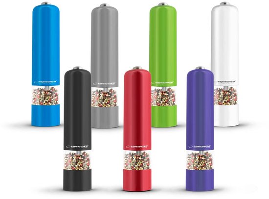 Esperanza Malabar pepermolen - elektrisch met LED-verlichting - instelbare maalgraad - Zwart