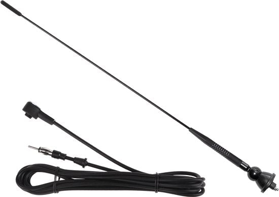 Auto-antenne AM-FM - rubberen autoradio antenne - FM 76-108 MHz - kabel 1,37 m - A1 - Zwart