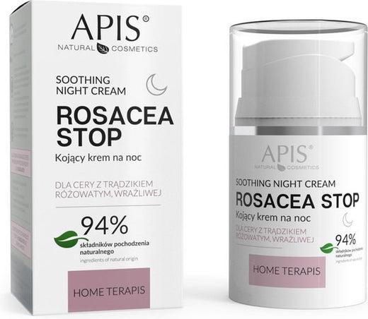 APIS Rosacea-Stop nachtcrème - kalmerend voor gevoelige huid met roodheid - azelaïnezuur & Agascalm