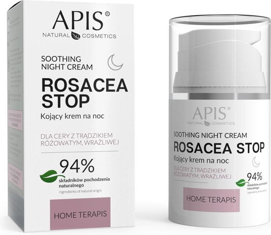 APIS Rosacea-Stop nachtcrème - kalmerend voor gevoelige huid met roodheid - azelaïnezuur & Agascalm