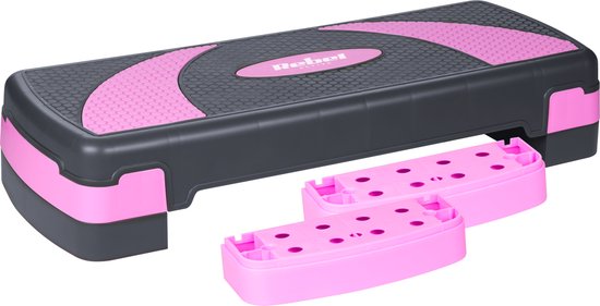 Rebel Active stepper - aerobics stepbank in hoogte verstelbaar tot 20 cm - Grijs paars
