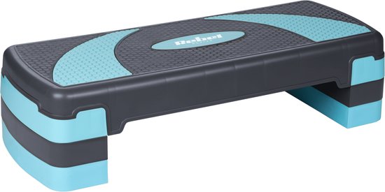 Rebel Active stepper - aerobics stepbank in hoogte verstelbaar tot 20 cm - Grijs blauw