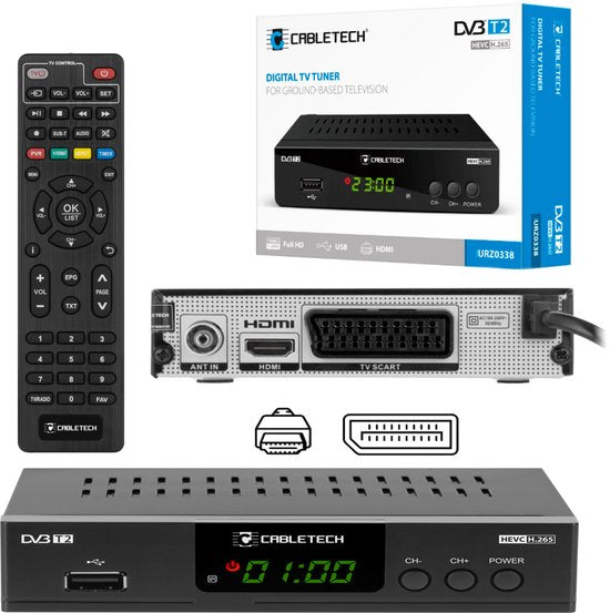 Cabletech tuner - DVB-T2 H.265 HEVC TV-ontvanger