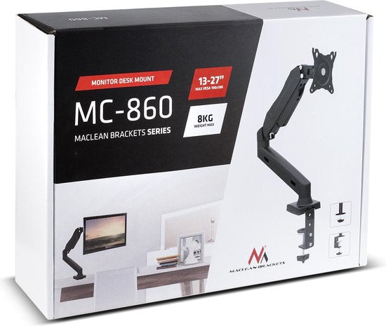 Maclean MC-968 - Monitorbeugel - Monitorhouder - Dubbele arm - Met Maclean MC-968 - Monitorbeugel - Monitorhouder - Dubbele arm - Met