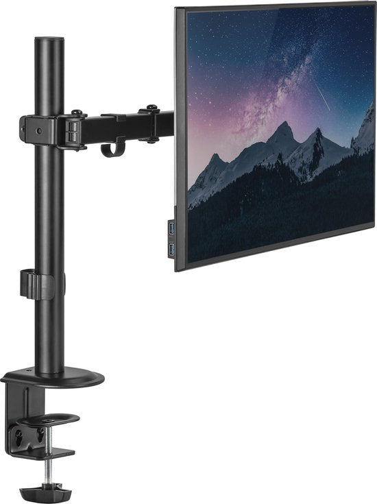 Maclean monitorbeugel - bureausteun 17-32 inch - dubbele arm - VESA 75×75 en 100×100 - max. 9 kg
