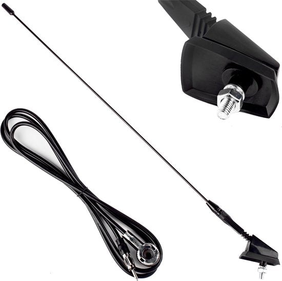 Amio universele auto-antenne - met voet - 41 cm - 1,4 m kabel