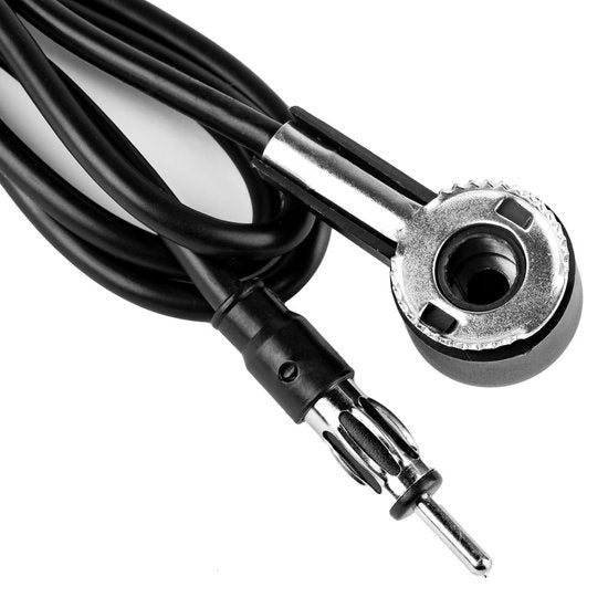 Amio auto antenne - universeel met voet - 34 cm - 5 mm - 1,4 m kabel - Rubber